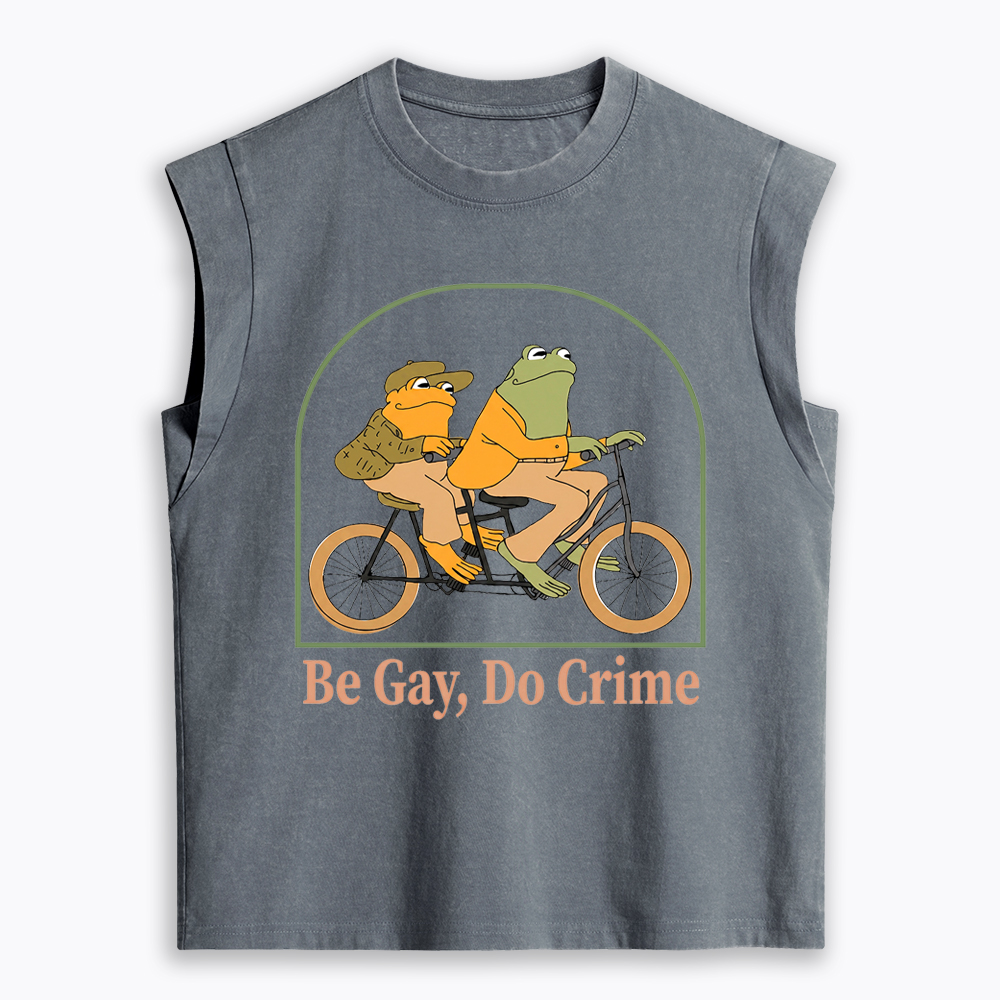 Be Gay Do Crime Funny Women's Washed Tank Top