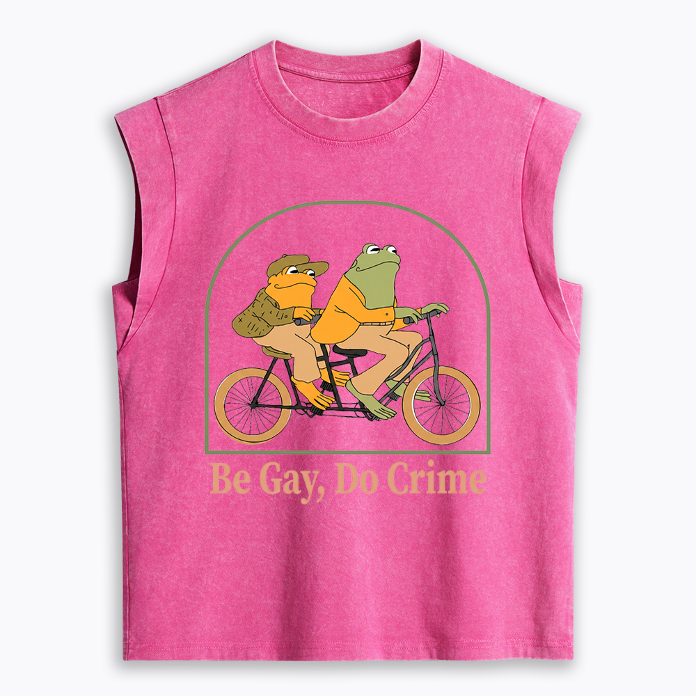 Be Gay Do Crime Funny Women's Washed Tank Top