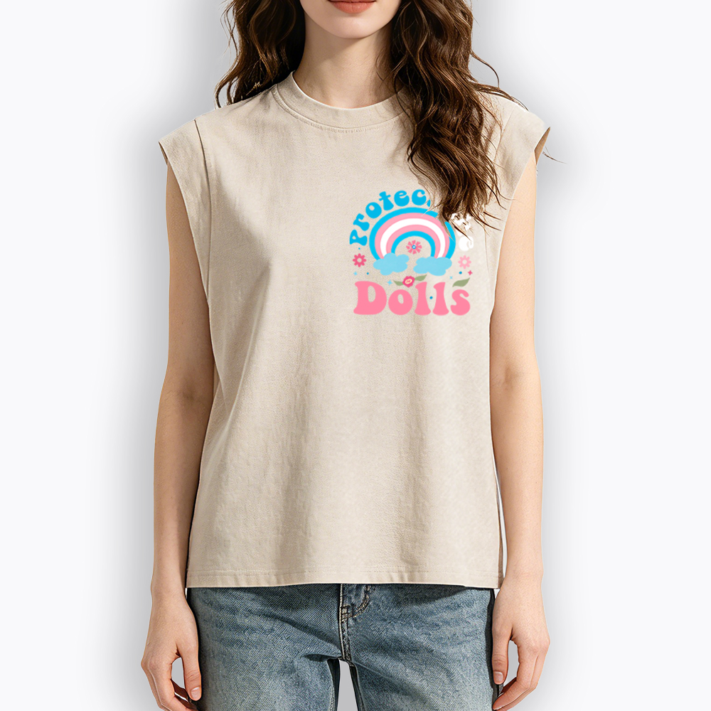 Protect The Dolls Trans Pride Women's Washed Tank Top
