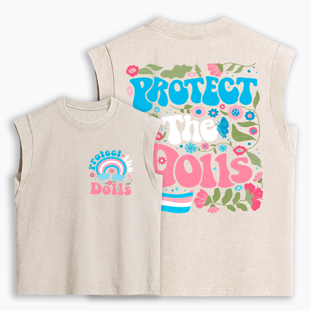 Protect The Dolls Trans Pride Women's Washed Tank Top