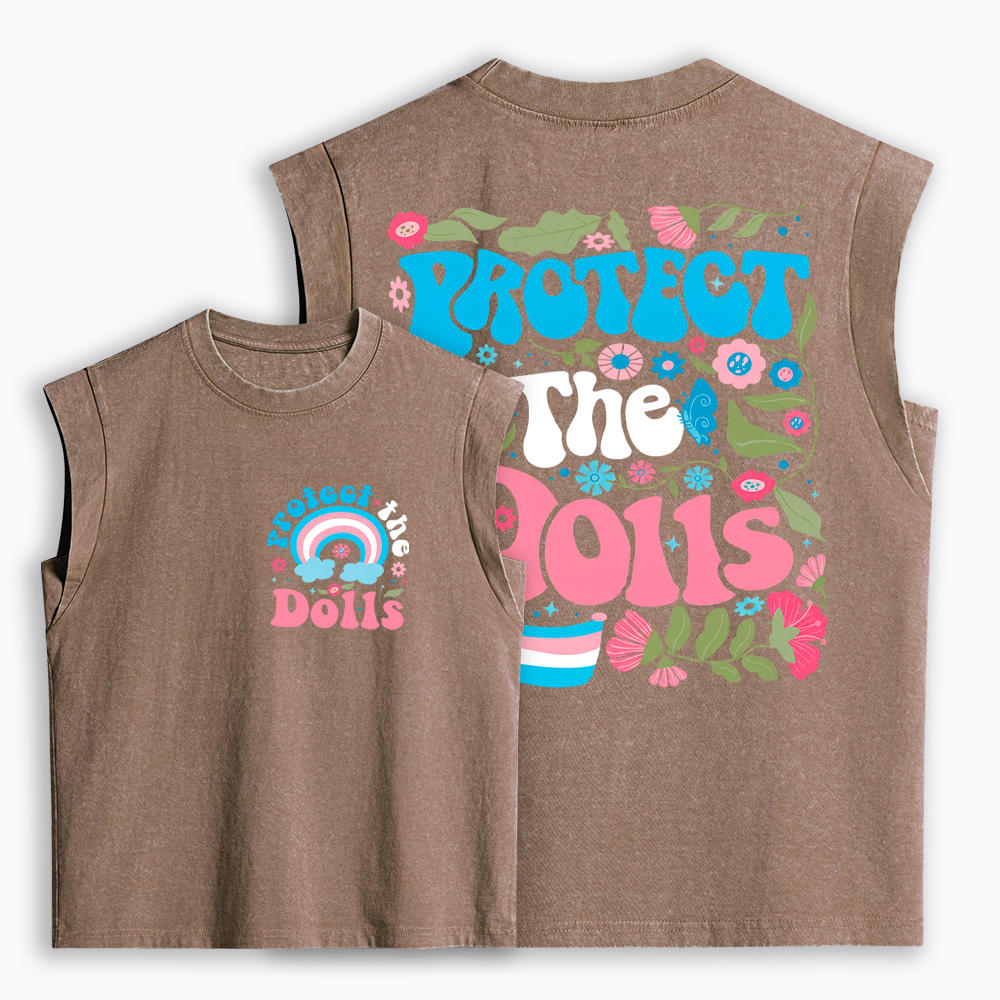 Protect The Dolls Trans Pride Women's Washed Tank Top