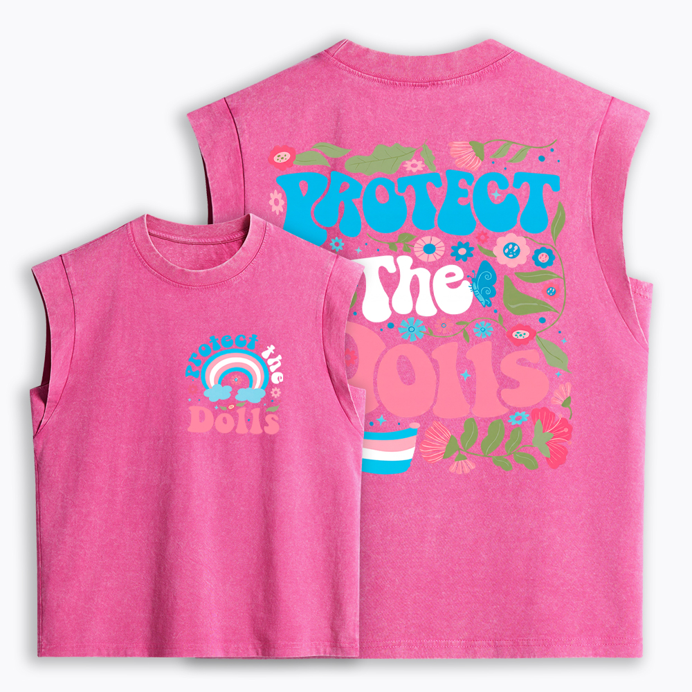 Protect The Dolls Trans Pride Women's Washed Tank Top