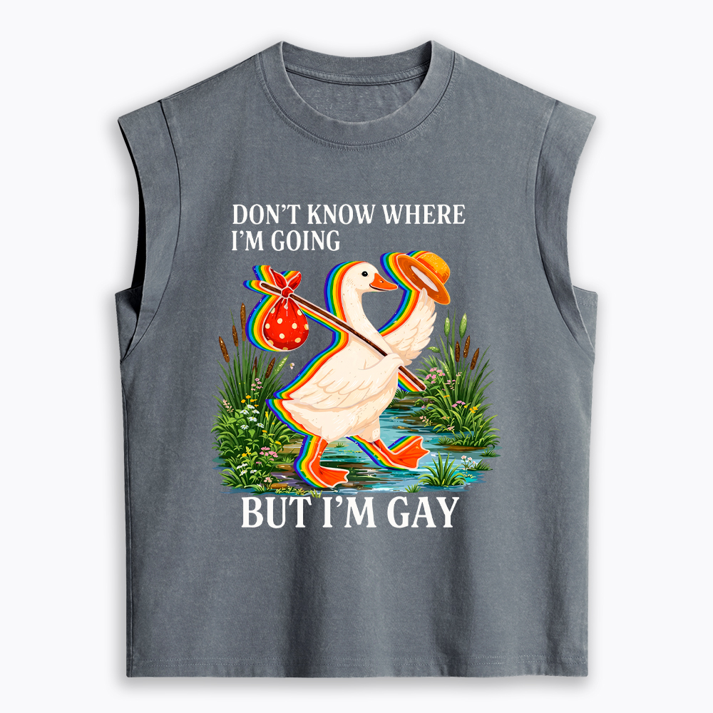 I Don’t Know Where I’m Going But I’m Gay Women's Washed Tank Top