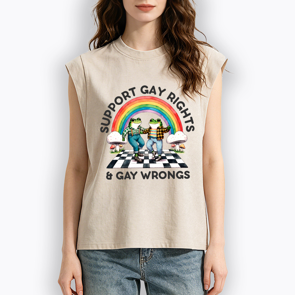 Gay Rights & Wrongs Pride Women's Washed Tank Top