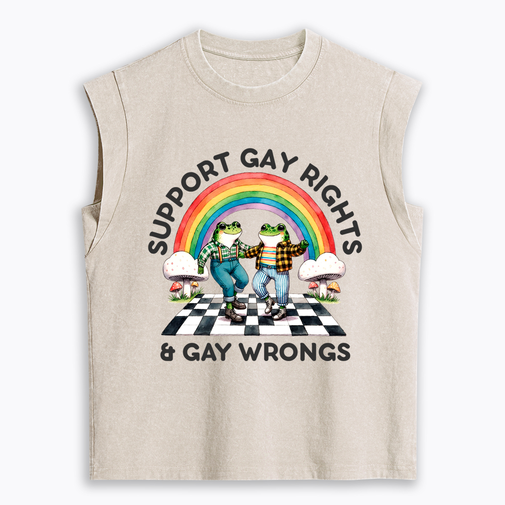 Gay Rights & Wrongs Pride Women's Washed Tank Top