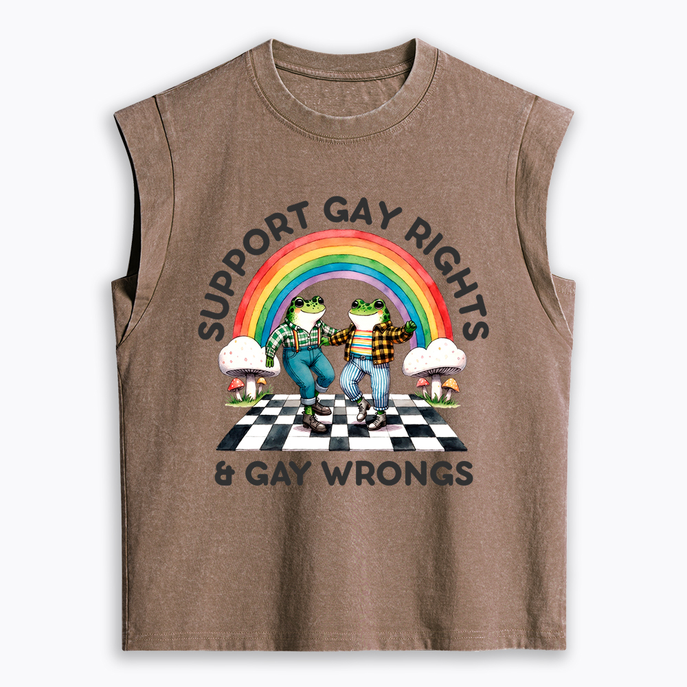 Gay Rights & Wrongs Pride Women's Washed Tank Top