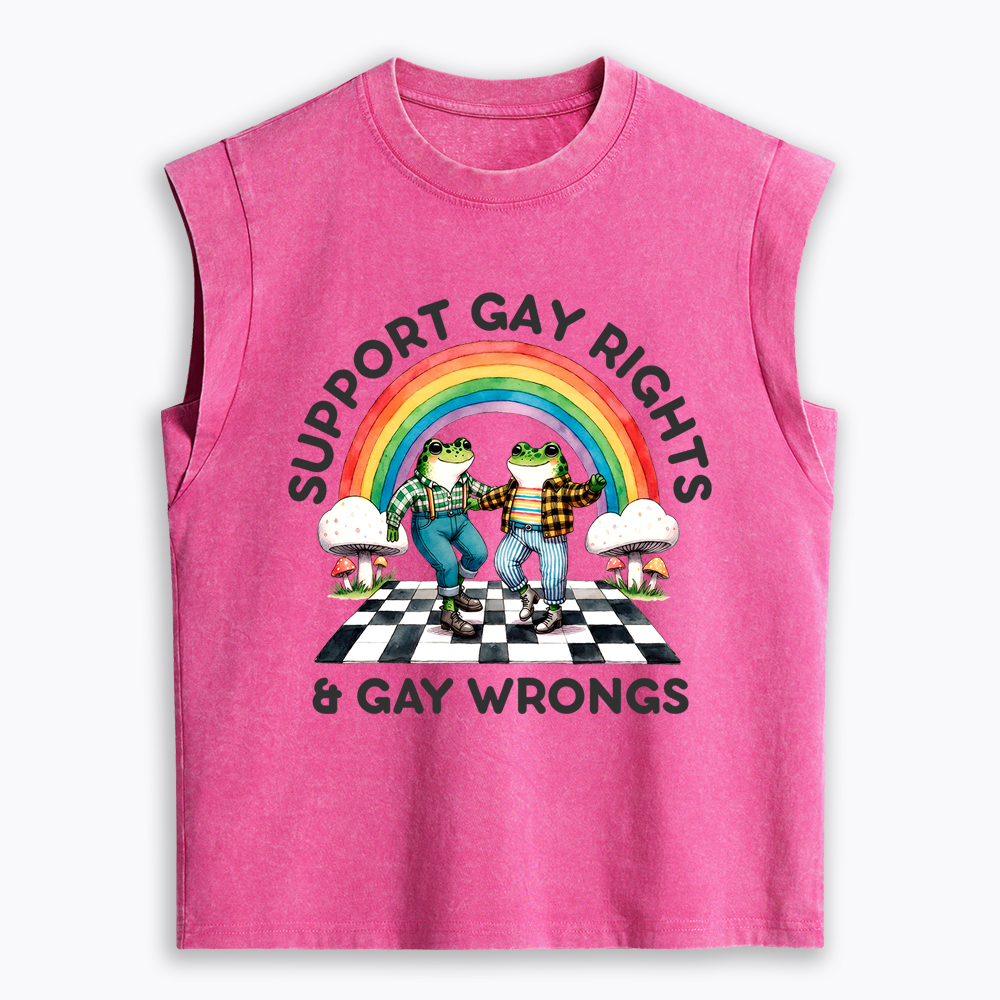 Gay Rights & Wrongs Pride Women's Washed Tank Top