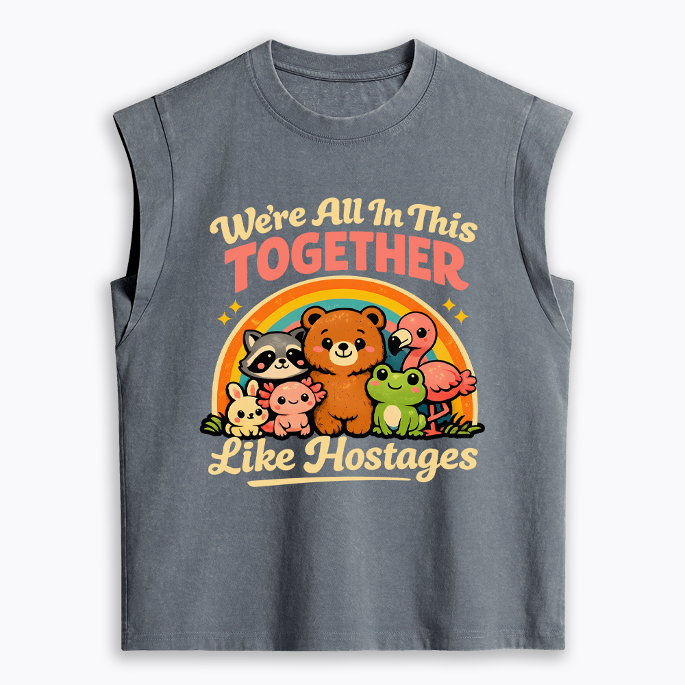 We're All in This Together Like Hostages Women's Washed Tank Top