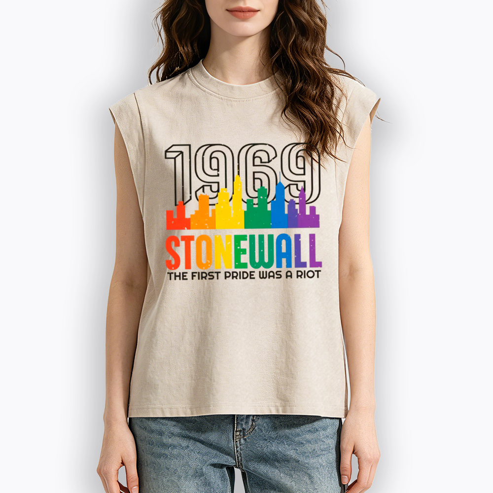 The first Pride Was a Riot Shirt EST 1969 Women's Washed Tank Top