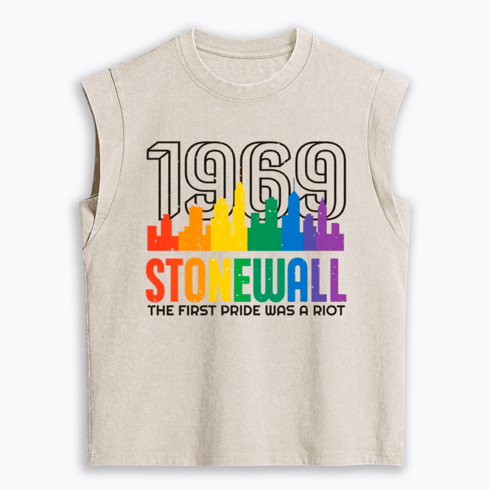 The first Pride Was a Riot Shirt EST 1969 Women's Washed Tank Top