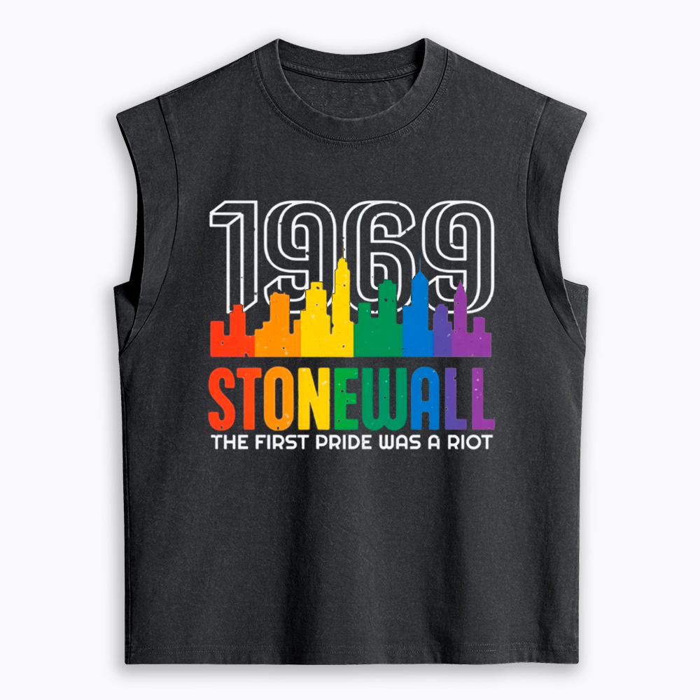 The first Pride Was a Riot Shirt EST 1969 Women's Washed Tank Top