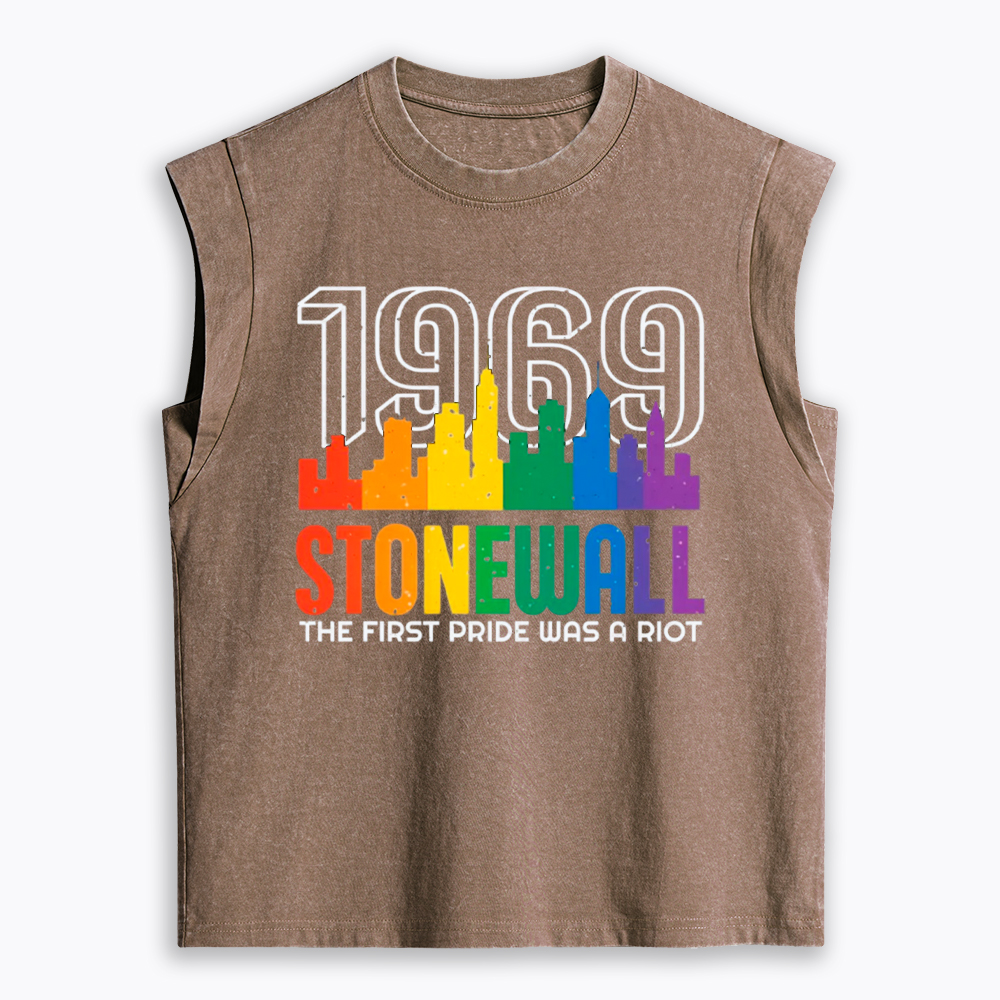 The first Pride Was a Riot Shirt EST 1969 Women's Washed Tank Top