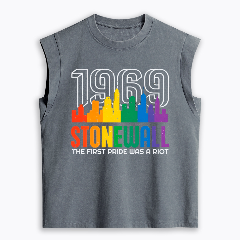 The first Pride Was a Riot Shirt EST 1969 Women's Washed Tank Top