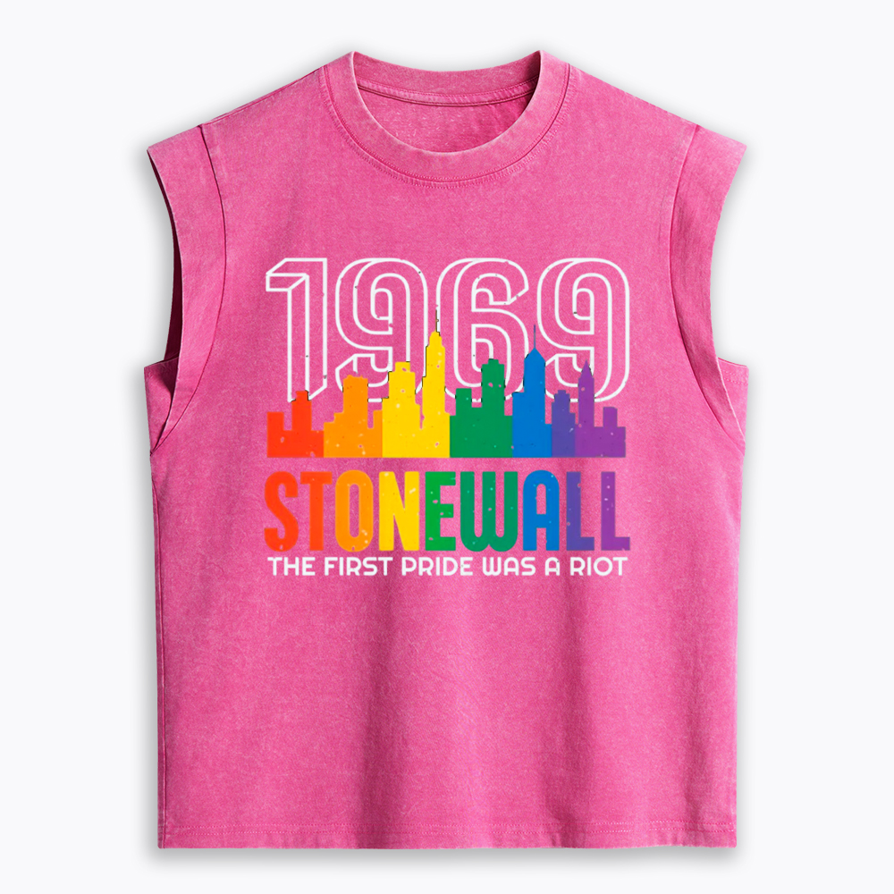 The first Pride Was a Riot Shirt EST 1969 Women's Washed Tank Top