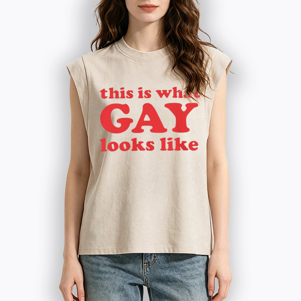 This Is What Gay Looks Like Women's Washed Tank Top