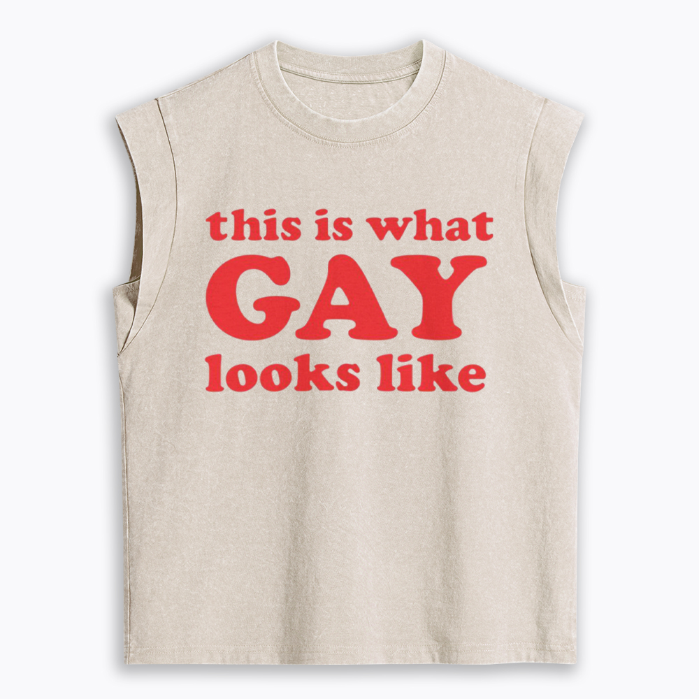 This Is What Gay Looks Like Women's Washed Tank Top