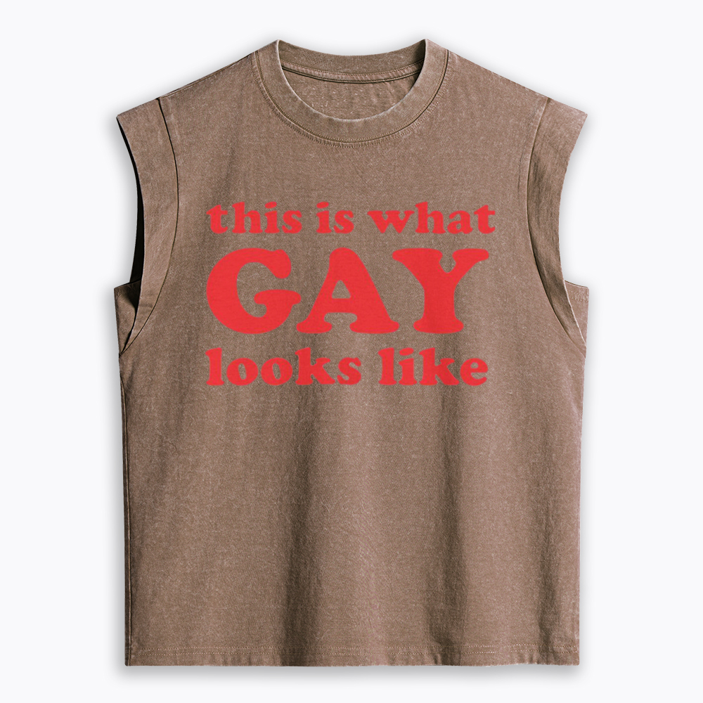This Is What Gay Looks Like Women's Washed Tank Top