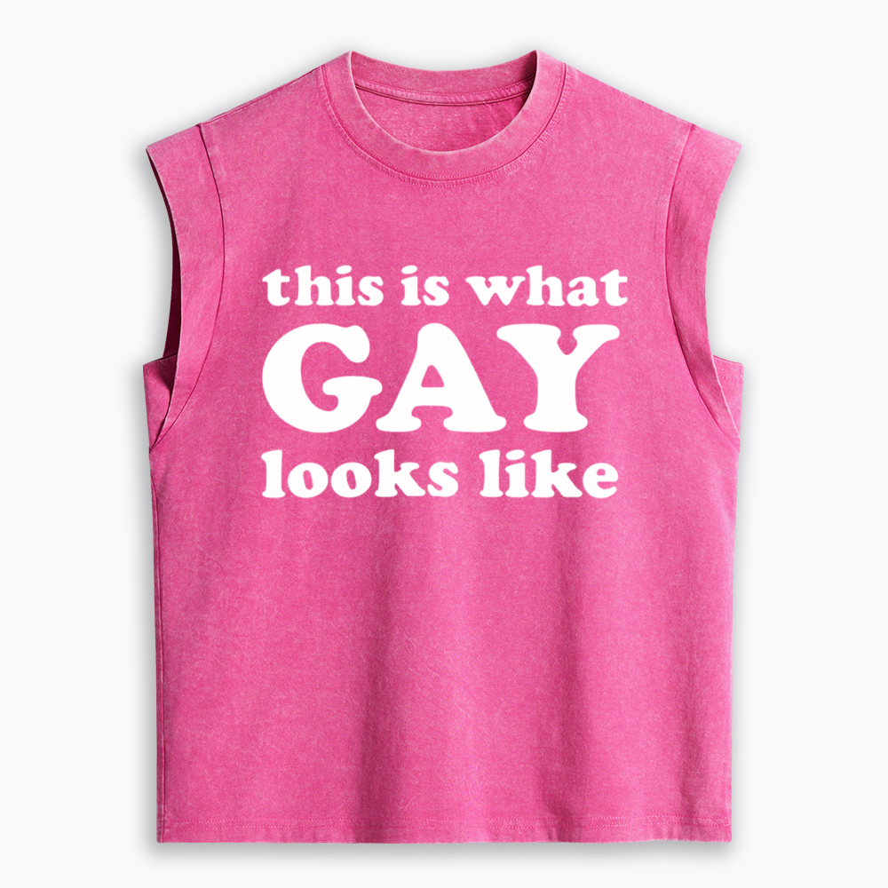 This Is What Gay Looks Like Women's Washed Tank Top