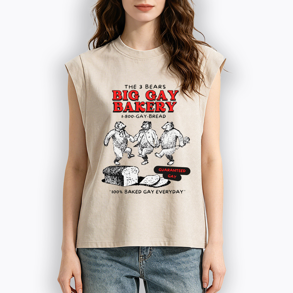 3 Bears Big Gay Bakery Women's Washed Tank Top