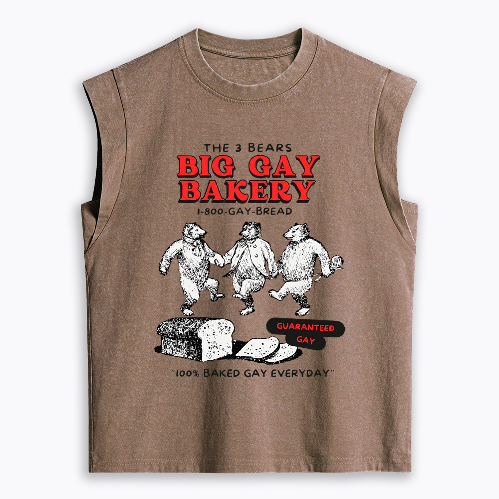 3 Bears Big Gay Bakery Women's Washed Tank Top