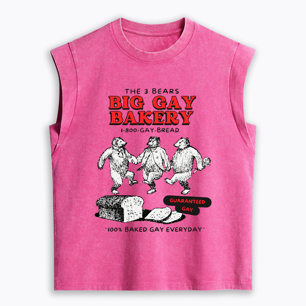 3 Bears Big Gay Bakery Women's Washed Tank Top