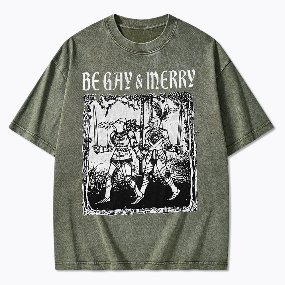 Merry Black Washed T-Shirts