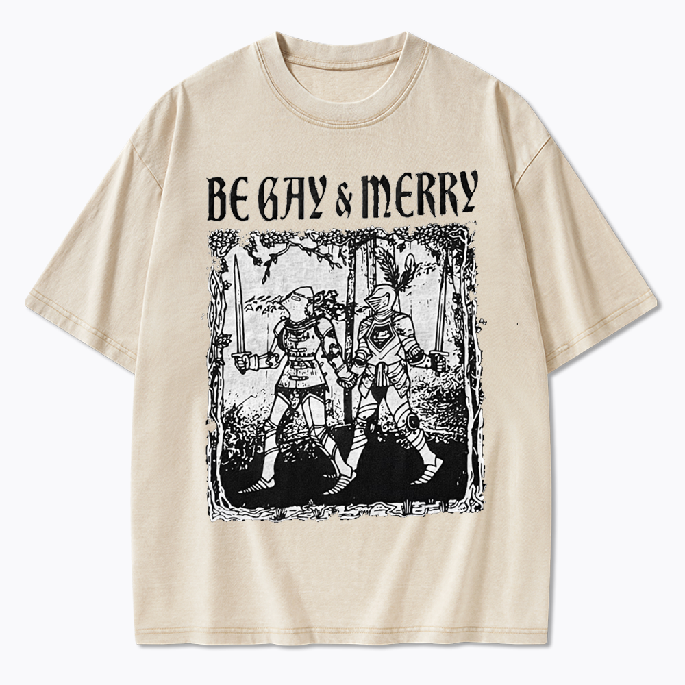 Merry Black Washed T-Shirts