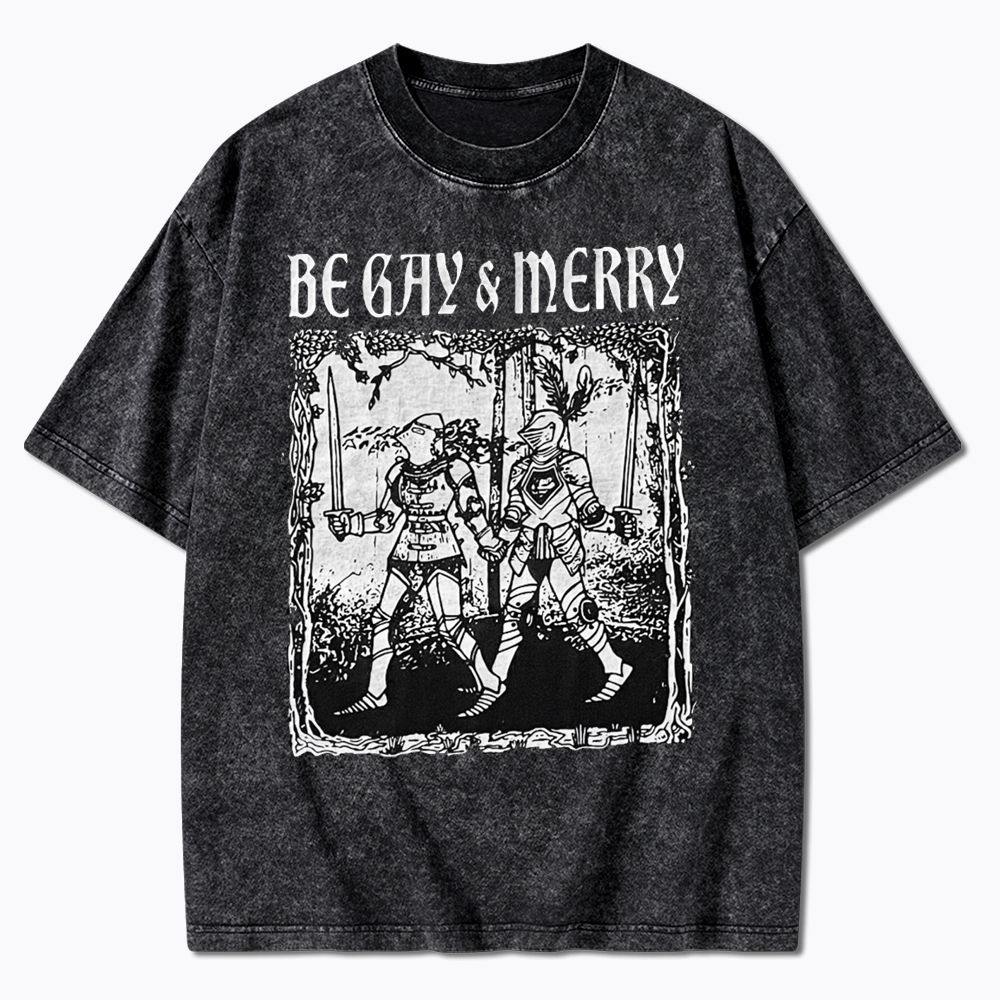 Merry Black Washed T-Shirts