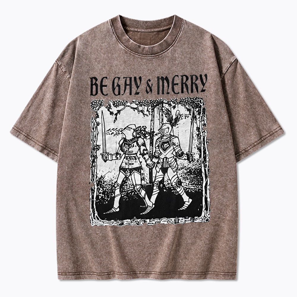 Merry Black Washed T-Shirts