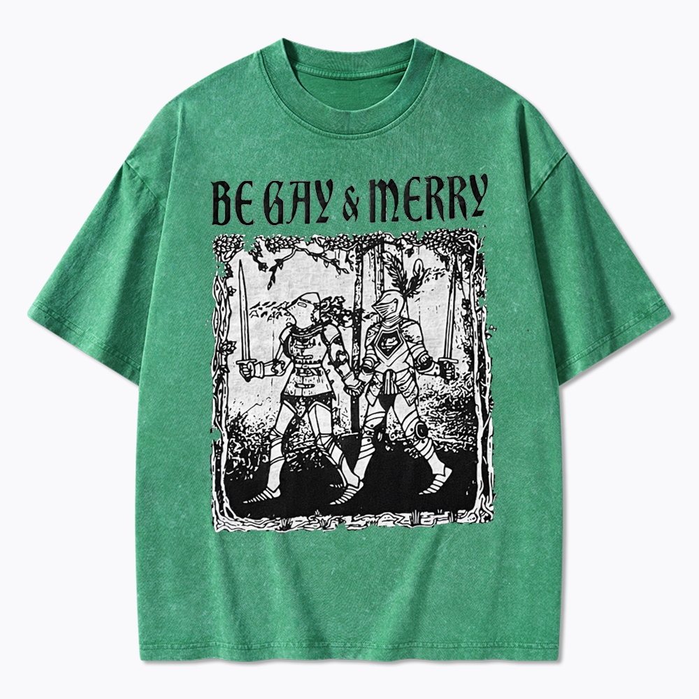 Merry Black Washed T-Shirts