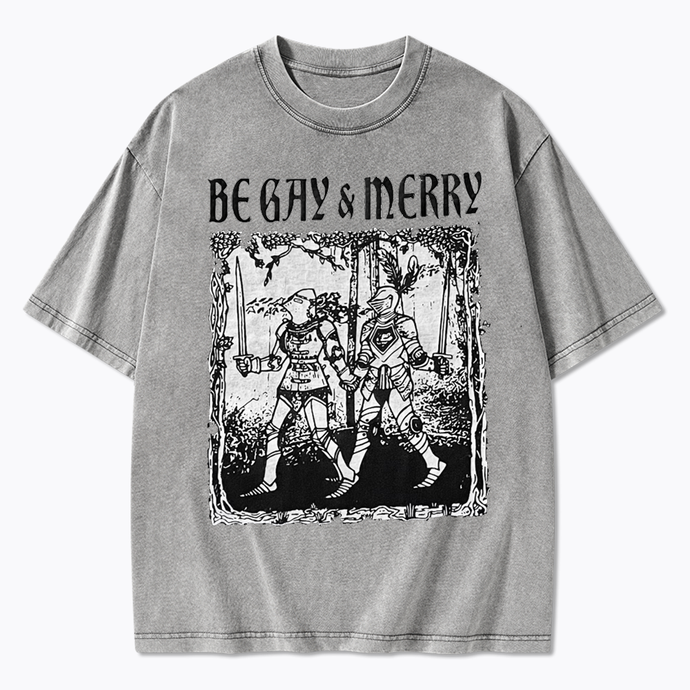 Merry Black Washed T-Shirts