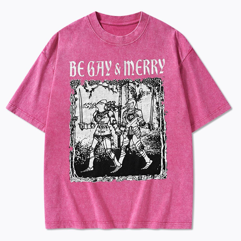 Merry Black Washed T-Shirts