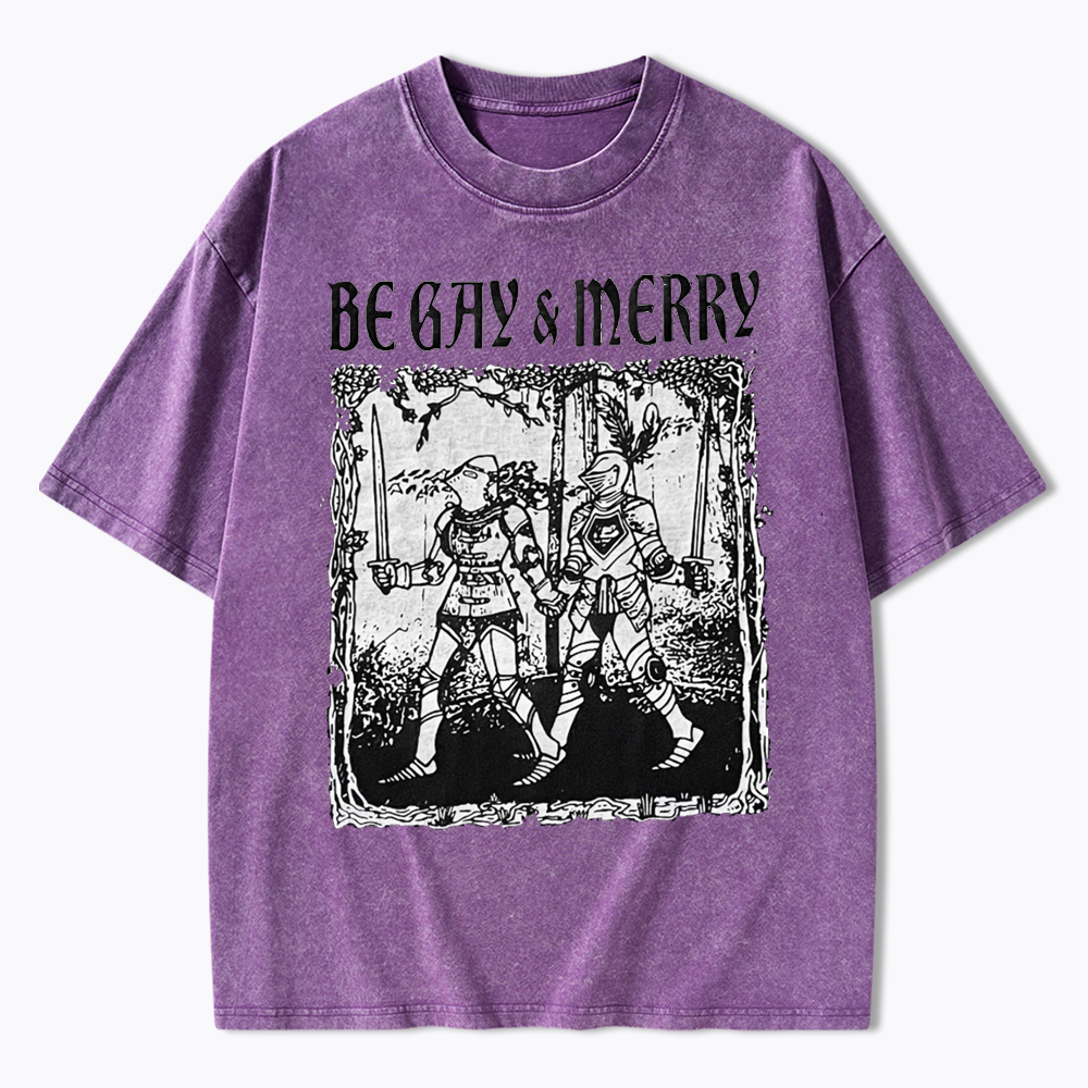 Merry Black Washed T-Shirts