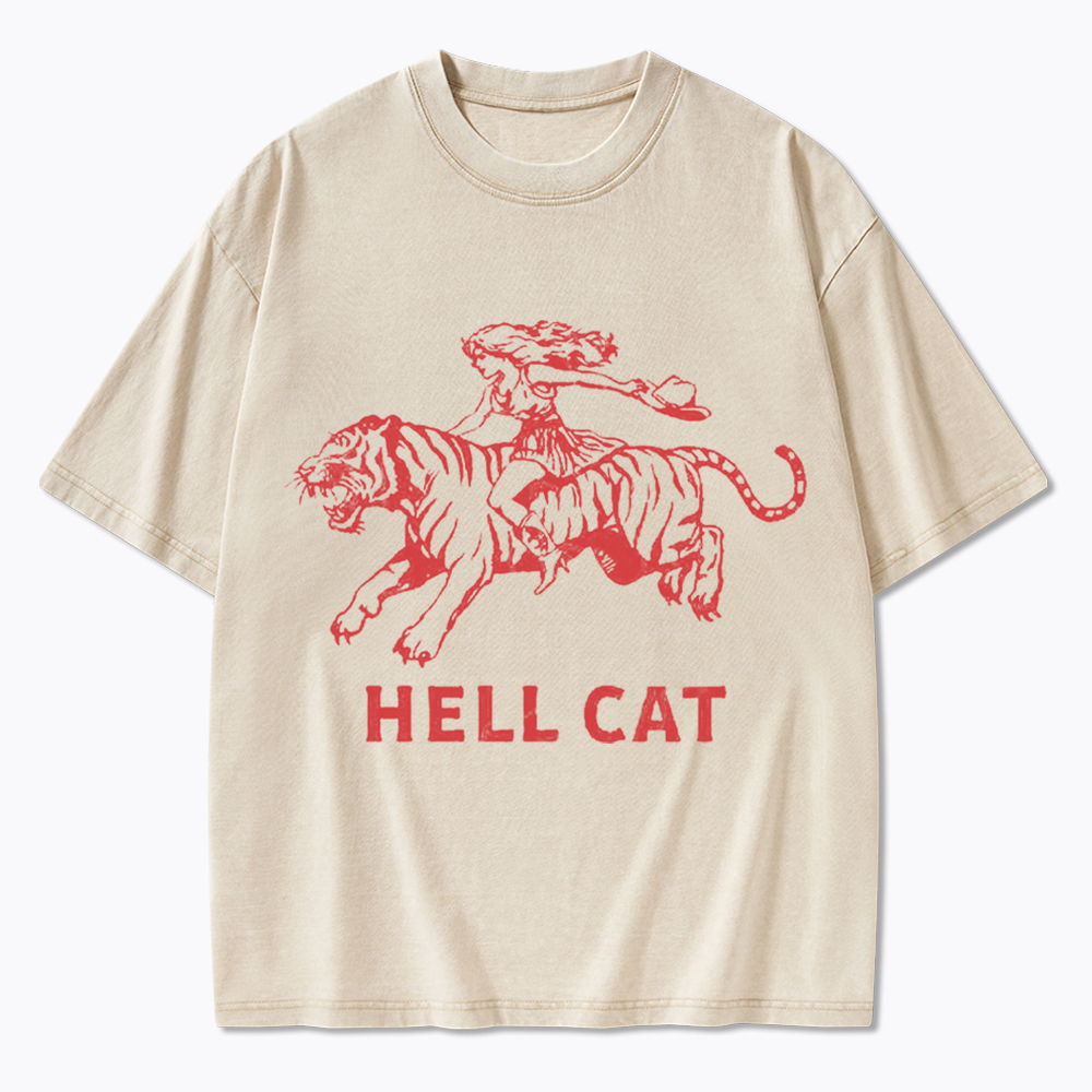 Vintage Cowgirl Hell Cat Washed T-Shirt