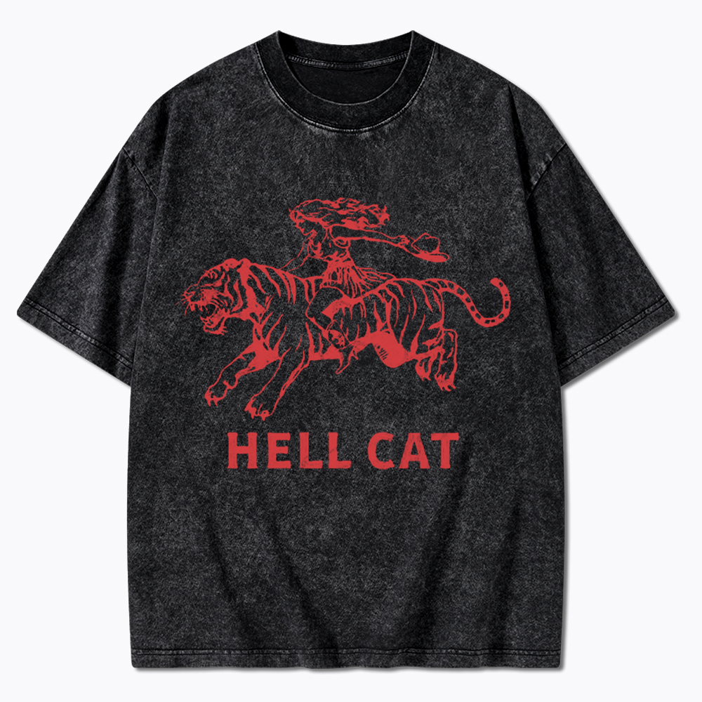 Vintage Cowgirl Hell Cat Washed T-Shirt