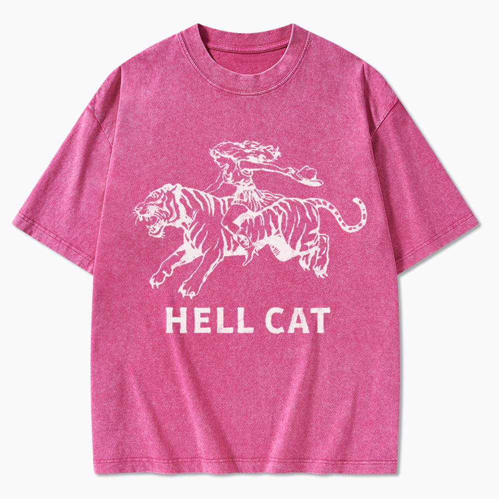 Vintage Cowgirl Hell Cat Washed T-Shirt