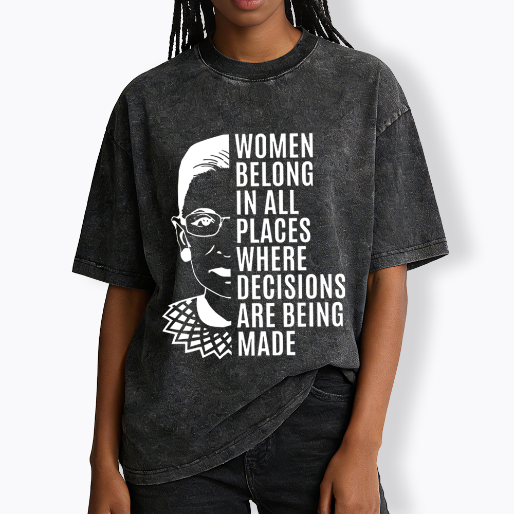 Women Belong in All Places Notorious RBG Washed T-Shirt