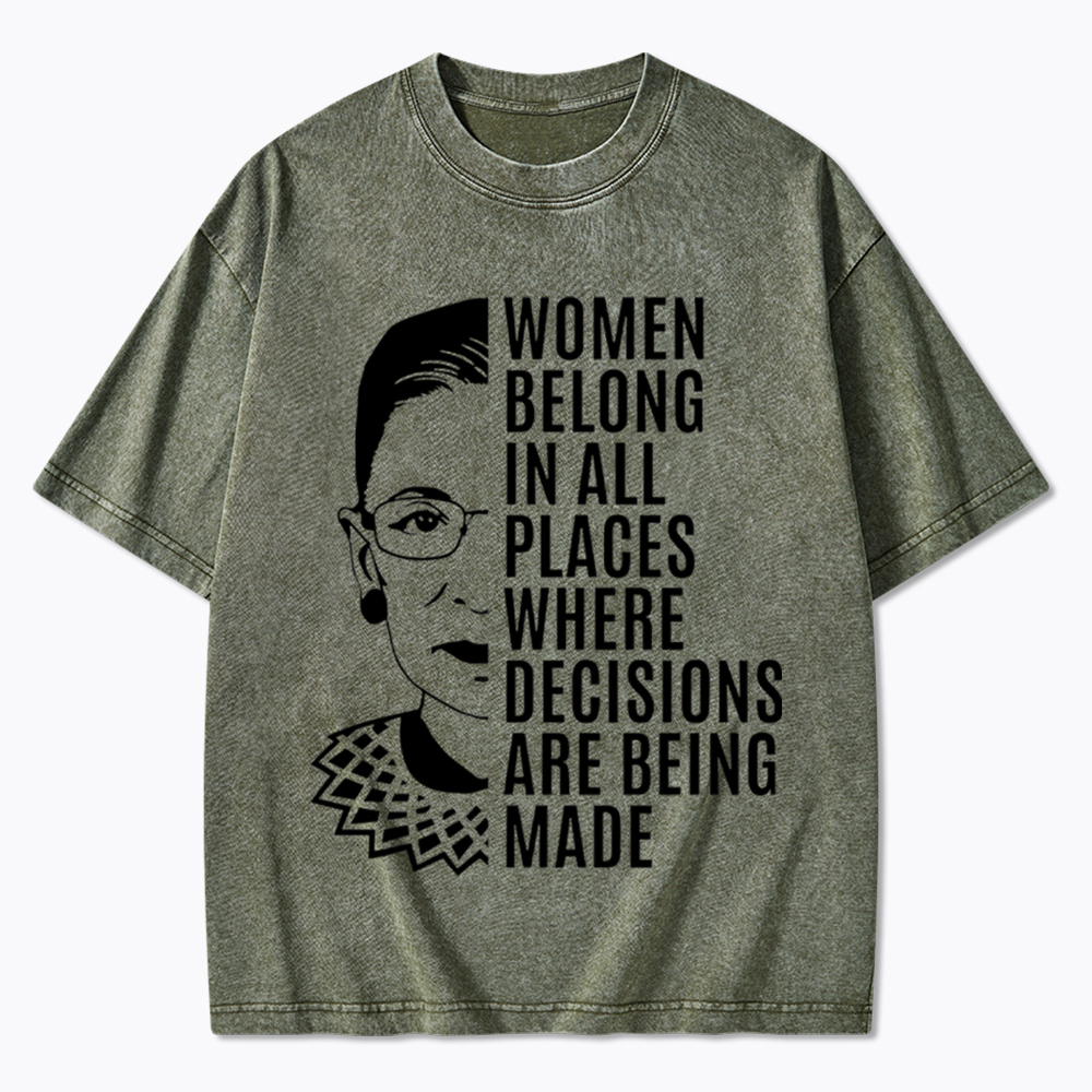 Women Belong in All Places Notorious RBG Washed T-Shirt