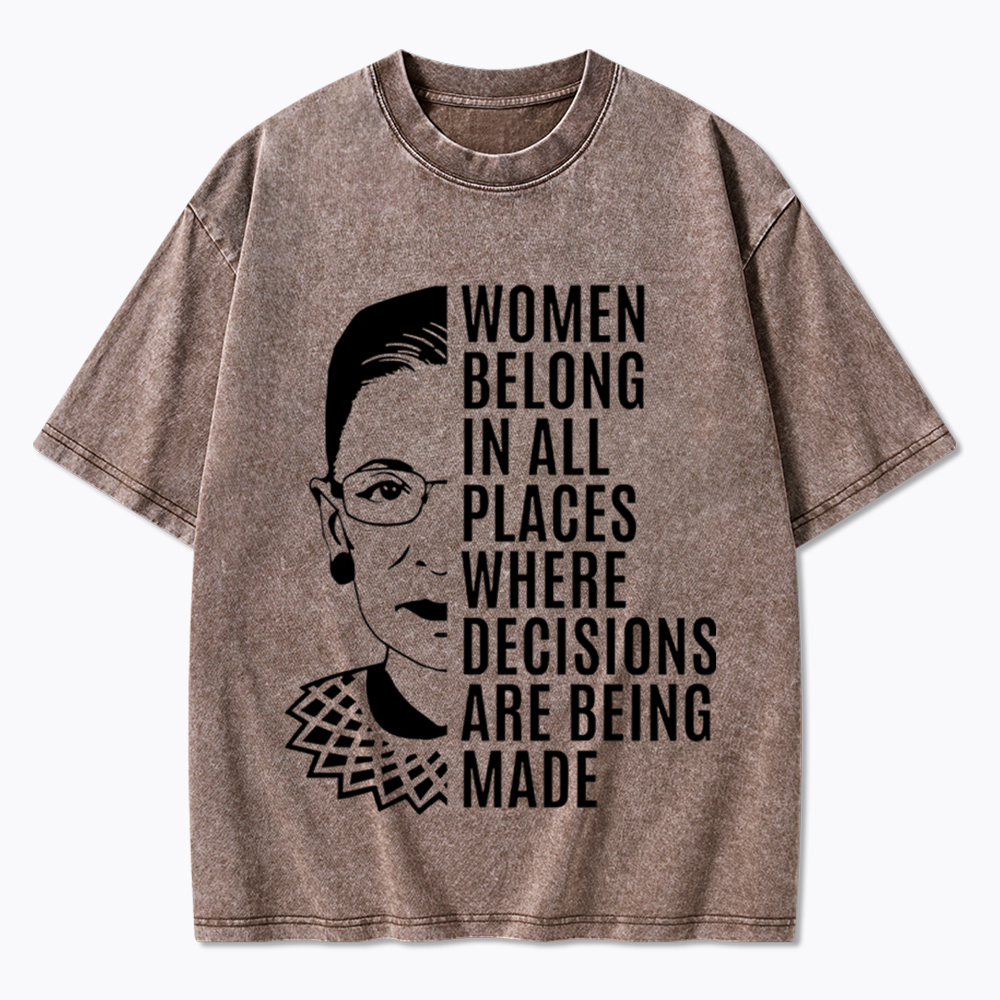 Women Belong in All Places Notorious RBG Washed T-Shirt