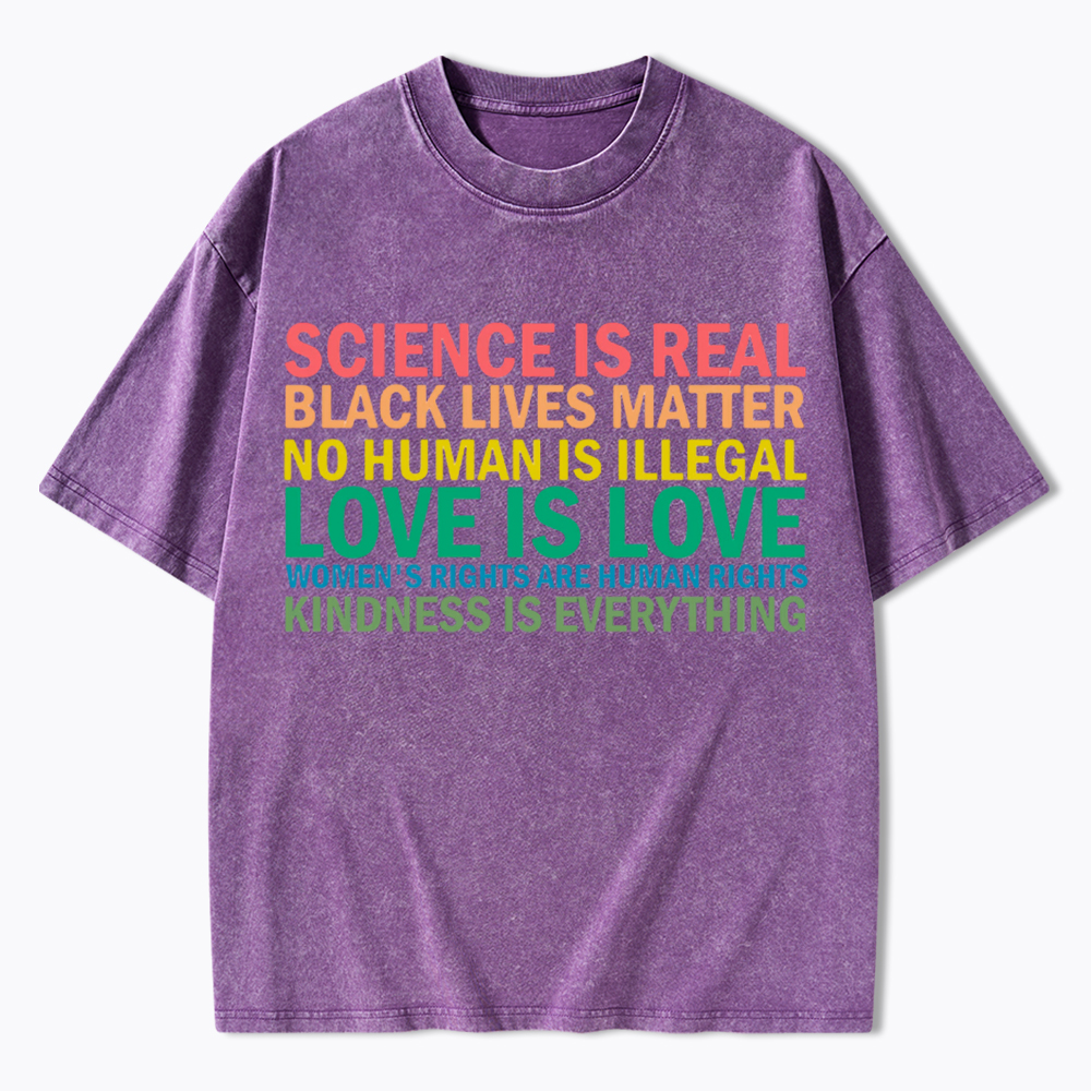 Science is Real Womens Rights Love Is Love Washed T-Shirt