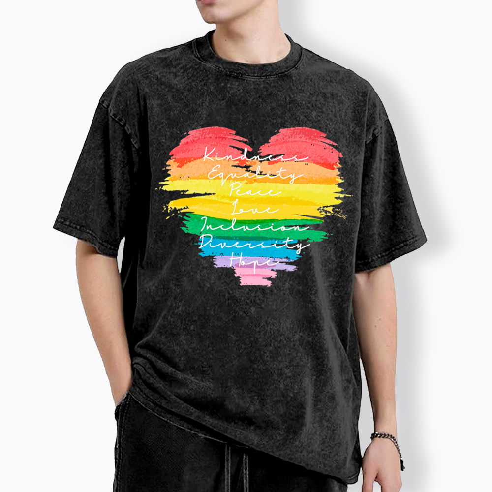 Kindness Equality Peace Love Inclusion Diversity Washed T-Shirt
