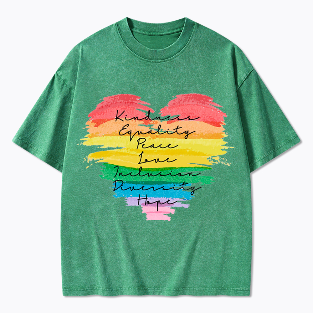 Kindness Equality Peace Love Inclusion Diversity Washed T-Shirt