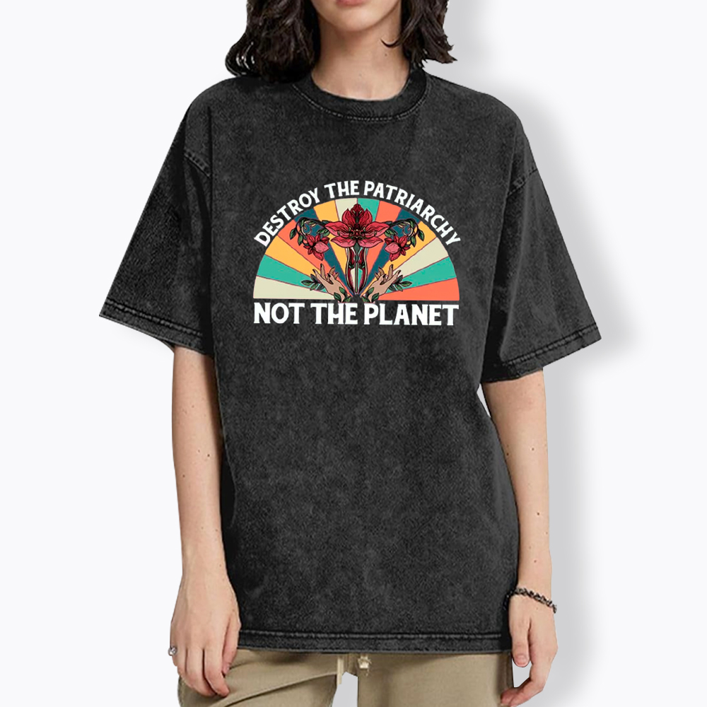 Destroy the Patriarchy Feminist Rights Washed T-Shirt