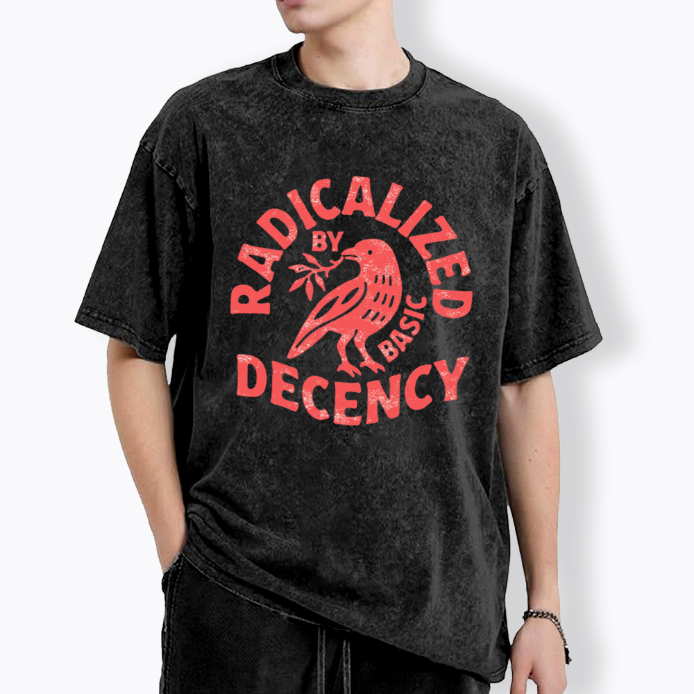 Radicalized By Basic Decency Washed T-Shirt