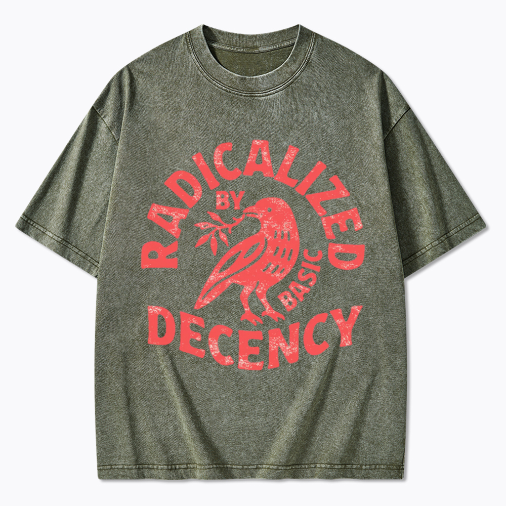 Radicalized By Basic Decency Washed T-Shirt