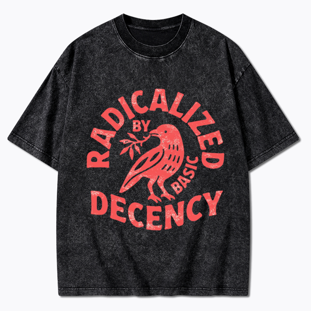 Radicalized By Basic Decency Washed T-Shirt