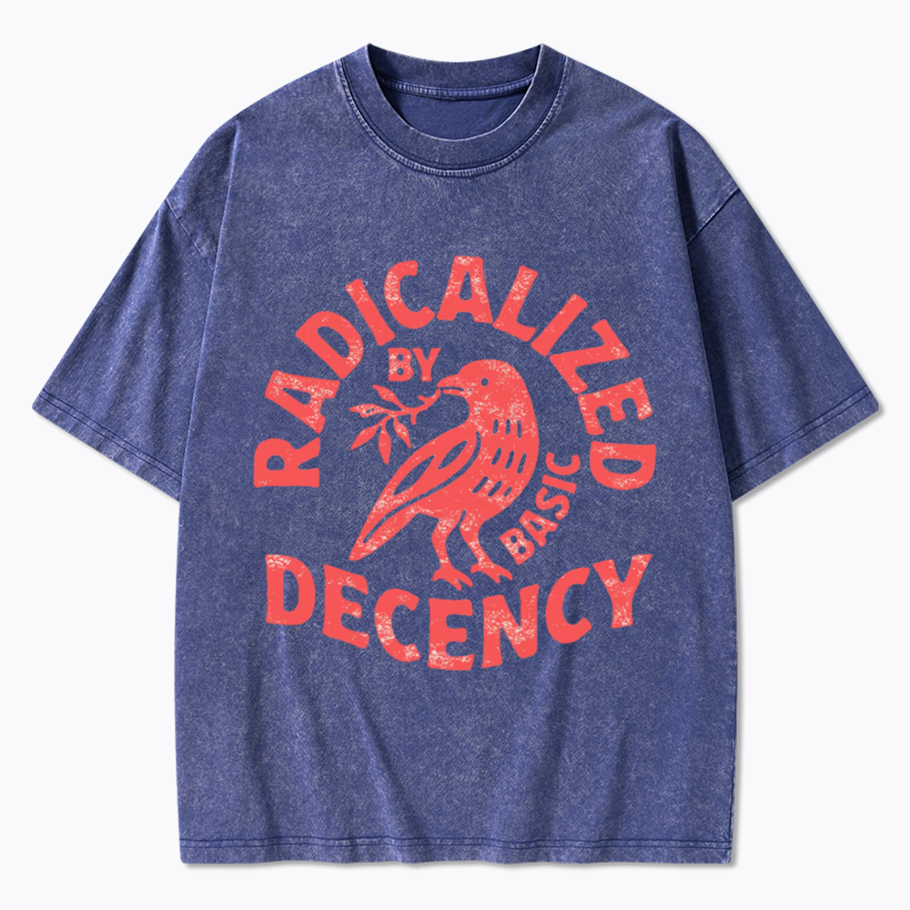Radicalized By Basic Decency Washed T-Shirt