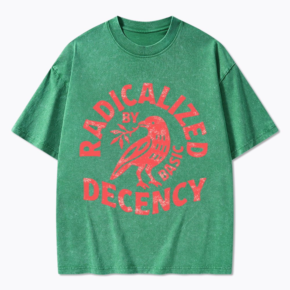 Radicalized By Basic Decency Washed T-Shirt