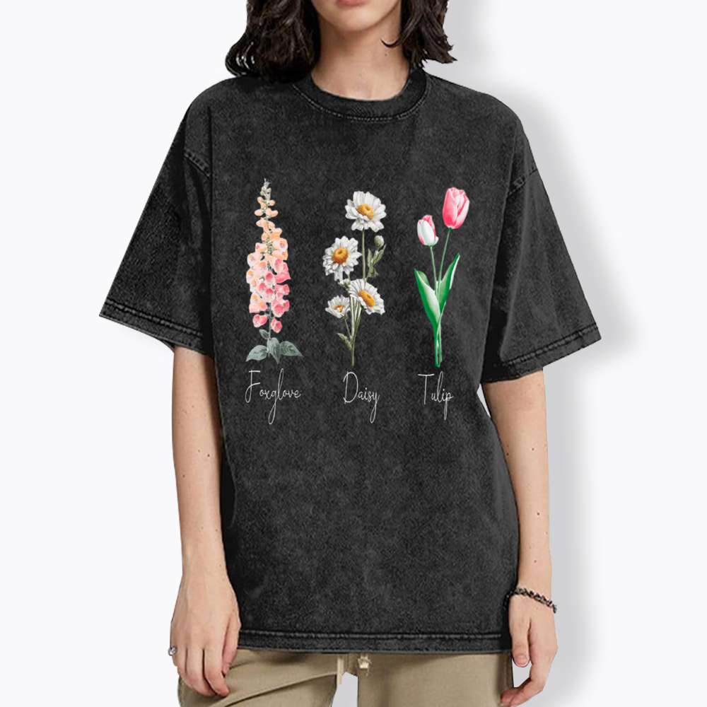 Subtle Flower Washed T-Shirt