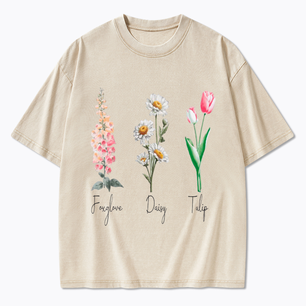 Subtle Flower Washed T-Shirt